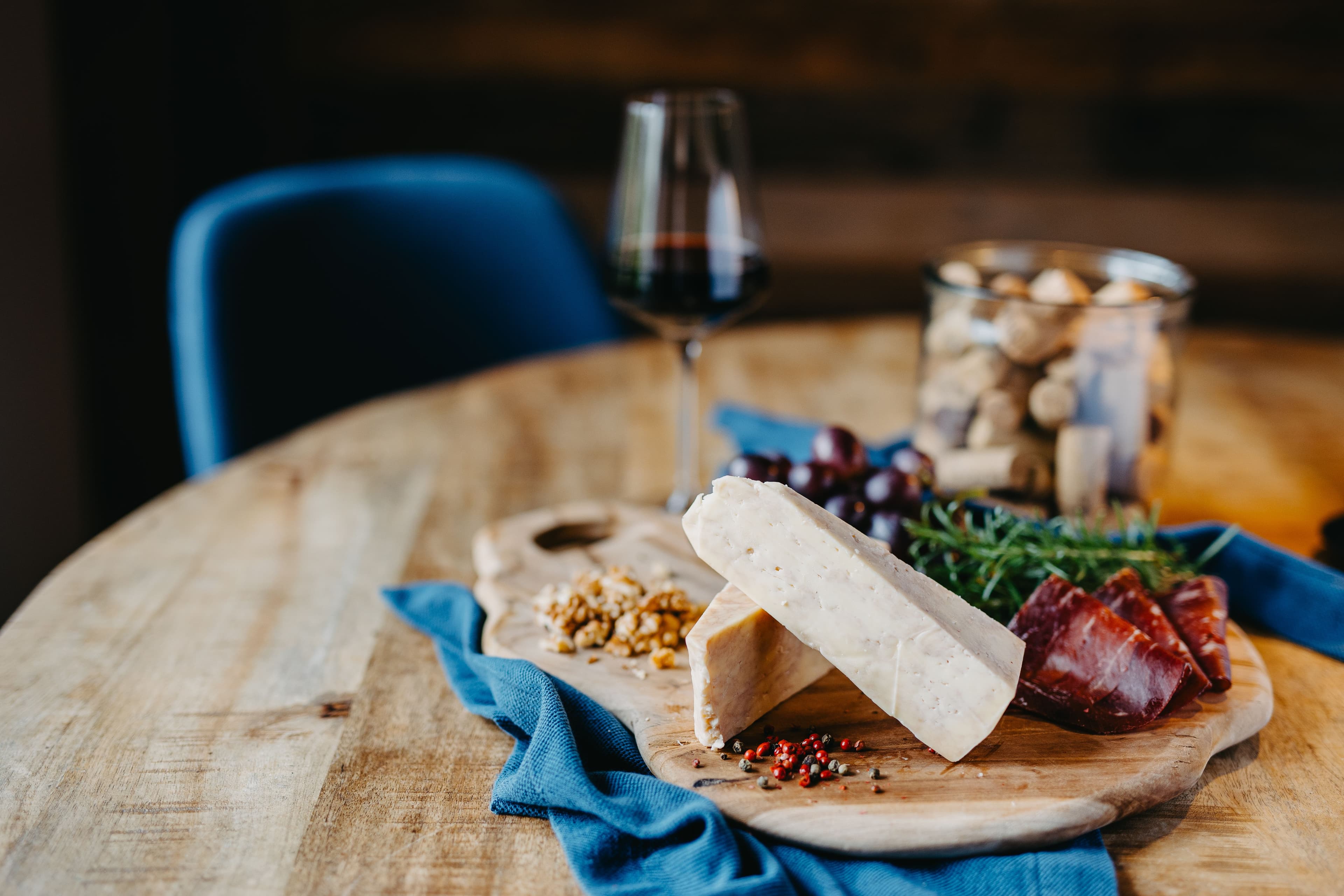 Reserved cellar-aged cheese selection